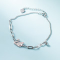 A45292 s925 silver trendy sweet elegant swan charm bracelet