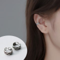 A35984 s925 sterling silver clipon vintage silver twist piercing clipon retro earrings