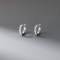 A43786 silver trendy sweet dainty hollowed hoop stud earrings