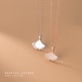 A31202 s925 sterling silver rhinestone shell necklace