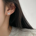 A44168 s925 sterling silver dainty simple elegant rhinestone butterfly stud earrings