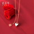 A33028 s925 sterling silver simple heart letter necklace