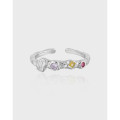A39368 grade colorful cubic zirconia s925 ring