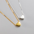 A44189 s925 silver trendy sweet unique simple heart necklace