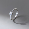 A43452 s925 sterling silver fashion trendy square rhinestone ring