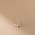A35259 s925 sterling silver rhinestone necklace