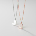 A38367 s925 sterling silver shell heart simple elegant sweet necklace