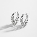 A33601 925 sterling silver unique statement spiral hollowed twist earrings
