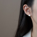 A40796 s925 sterling silver square stud simple vintage earrings