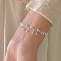 A44333 trendy sterling silver bead simple charm bracelet