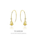 A37549 sterling silver cubic zirconia flower pearl dangle earrings