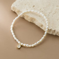 A36071 s925 sterling silver chic simple trendy pearl teardrop rhinestone sweet bracelet