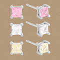 A45081 cubic zirconia stud sterling silver s925 piercing earrings