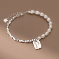 A40783 s925 sterling silver pearl charm elegant unique bracelet