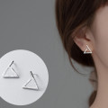 A35788 s925 sterling silver triangle geometric irregular design earrings