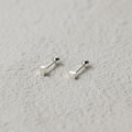 A44357 s925 sterling silver dainty simple square stud earrings