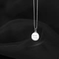 A31229 s925 sterling silver pendant circle letter initial cute necklace