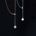 A34015 s925 sterling silver rhinestoneY necklace