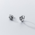 A35814 s925 sterling silver silver crown hollowed vintage chic earrings