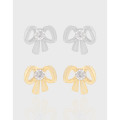 A42425 design butterfly cubic zirconia stud sterling silver s925 earrings