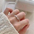 A46383 simple s925 sterling silver cubic zirconia unique ring