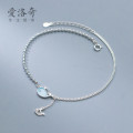 A33369 s925 sterling silver simple rhinestone blue anklet trendy sweet bracelet