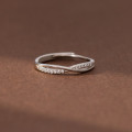 A45339 s925 sterling silver rhinestone dainty elegant ring