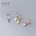A31620 s925 sterling silver simple sweet wing hoop fashion earrings