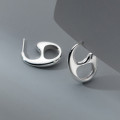 A38381 s925 sterling silver hollowed stud earrings design geometric earrings