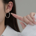 A38050 s925 sterling silver circle big hoop design unique earrings