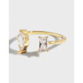 A34469 cubiczirconia quality sterling silver s925 adjustable ring