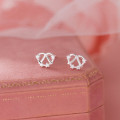 A45026 s925 sterling silver sweet rhinestone heart stud earrings
