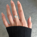 A45832 s925 sterling silver trendy sweet oval rhinestone simulatedring ring
