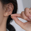 A43107 s925 silver stud simple sweet trendy rhinestone strawberry elegant earrings