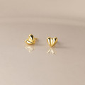 A40592 s925 silver heart stud simple cute sweet earrings