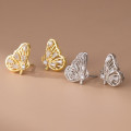 A40717 s925 sterling silver rhinestone butterfly wing stud elegant earrings