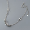 A37436 s925 sterling silver thai circle design necklace