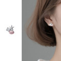 A35736 s925 sterling silver trendy pink cute shell earrings