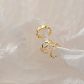 A33538 s925 sterling silver piercing clipon chic simple twist barG9655 ring