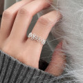 A45124 s925 sterling silver sweet dainty hollowed flower ring
