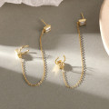 A33105 925 sterling silver fashion chic cubiczirconia long simple vintage earrings