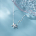 A43902 s925 sterling silver trendy sweet starfish necklace