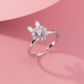 A39300 s925 sterling silver rabbit rhinestone design elegant ring