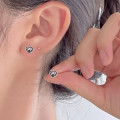 A43850 sterling silver heart stud simple elegant earrings