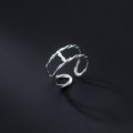 A34405 s925 sterling silver fashion doublelayer twist ring