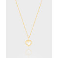 A40336 design wrinkled heart pearl sterling silver s925 necklace
