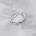 A36171 s925 sterling silver simple trendy rhombic black rhinestone ring
