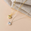A44392 s925 silver trendy sweet unique heart necklace