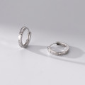 A43604 s925 sterling silver rhinestone circle simple earrings