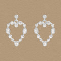 A45911 cubic zirconia heart pendant stud sterling silver s925 heartshape earrings